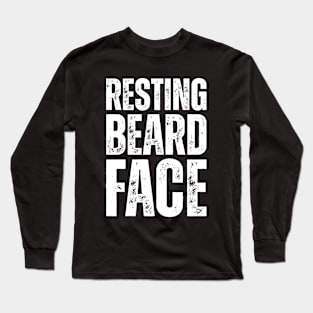 Resting Beard Face Funny Beard Parody Bearded T-Shirt Long Sleeve T-Shirt